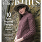 A woman leans against a stone wall, donned in a maroon knitted sweater and a brown hat. The cover text for Long Thread Media's "Farm & Fiber Knits" magazine, 2024 Issue 1, features "10 Farm Inspired Designs to Wear Anywhere" showcasing farm-fresh knitting, Alice Starmore, and twisted stitches. Premier Issue 2024.