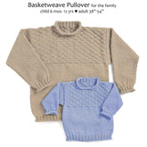 Yankee Knitter Designs Print Patterns Basketweave Pullover for the Family