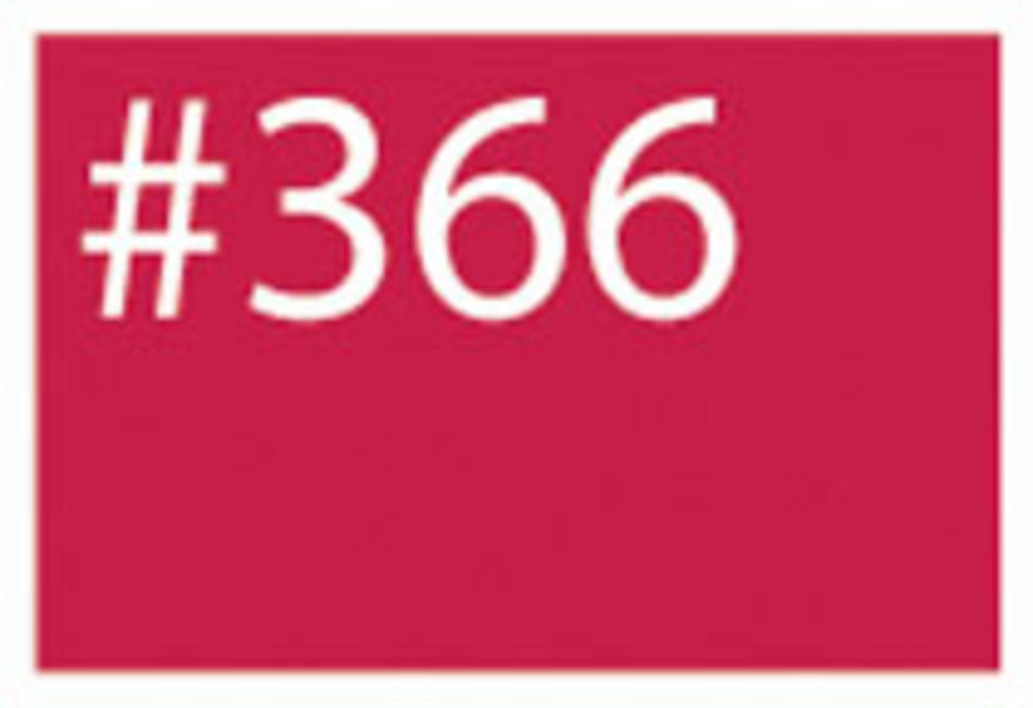 A red rectangular sign prominently features the number "#366" in bold, white text at the top left corner. The background is a solid red hue, reminiscent of the vibrant color achieved with G & K Craft's WashFast Acid Dyes on protein-based fibers.