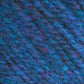 A close-up view of Bartlettyarns Maine Wool Yarn from Bartlettyarns reveals an exquisite blend of blue wool interspersed with heathered colors, including subtle purple and pink fibers. The texture is soft, fluffy, and slightly fuzzy, highlighting the intricate pattern of the worsted weight yarn strands.