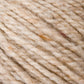 Close-up image of a textured yarn shows a blend of light beige, cream, and some brown fibers. The strands are tightly twisted together, featuring a soft and slightly fuzzy surface, making it ideal for knitting or crocheting projects. This sport weight yarn is from the Bartlettyarns brand and includes Bartletts Maine Wool, known for its durability and coziness.