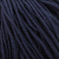 Close-up view of Plymouth Select Worsted Merino Superwash yarn by Plymouth Yarn Co., showing the texture of the twisted fibers. The strands are tightly wound, showcasing the intricacy and uniformity of the weave. The rich dark blue color is consistent throughout the image, enhancing stitch definition for vividly detailed projects.