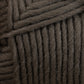 A close-up view of thick, dark gray strands of Lamb's Pride Bulky Yarn by Brown Sheep, neatly coiled together. The texture appears soft and slightly fuzzy, reminiscent of the materials used in Icelandic sweaters, with the individual fibers of each strand visible.