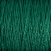 Close-up image of green 10/2 Pearl Cotton Yarn | Mini-cone strands from Supreme Corp., tightly wound together, creating a textured, interwoven pattern that showcases the material's versatile nature and impressive colorfastness.