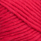 Close-up image of a ball of thick, bright red yarn. The strands are wound tightly together, showcasing their soft, fibrous texture—perfect for Brown Sheep's Lamb's Pride Worsted Yarn felting projects.