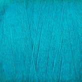 Close-up image of tightly wound turquoise 8/2 Cottolin Organic Yarn | Tube by Maurice Brassard. The texture of the yarn is visible, showcasing fine threads and a uniform, smooth surface. The yarn appears evenly wrapped, with consistent color and no visible imperfections.