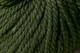 Close-up image of thick, twisted, dark green yarn strands, showcasing the texture and weave of the fibers. The chunky Jo Sharp Silkroad Ultra yarn from Kingfisher Yarn & Fibre has a slightly glossy finish and appears super soft, making it ideal for cozy winter accessories such as knitting or crocheting projects.