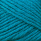 Close-up of a teal-colored Lamb's Pride Bulky Yarn by Brown Sheep, showcasing the individual fibers and texture. The yarn is tightly wound, creating a pattern of parallel lines with slight variations in color and texture visible—perfect for knitters and crocheters envisioning cozy woven blankets.