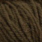 A close-up view of the dark brown Halcyon Deco Rug Wool by Caledonian Dye Works, showcasing its soft and fuzzy texture with thick, twisted fibers running parallel to one another. The 100% wool yarn appears dense and slightly coarse, ideal for knitting or crocheting warm garments and accessories.