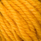 Close-up image of thick, soft yellow Halcyon Yarn Classic Rug Wool | Skein by Caledonian Dye Works twisted into strands. The texture of the yarn is visible, showing its slightly fuzzy surface and tight twist. This vibrant hand-dyed Rug Wool stands out, creating a warm and cheerful appearance perfect for weavers.