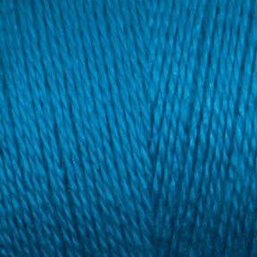 A close-up view of the 16/2 Bamboo Yarn by Maurice Brassard, showcasing its texture and tightly wound fibers. The yarn features a uniform, vibrant blue hue that highlights the individual strands and their smooth, twisted appearance. Renowned for its sustainability and antibacterial properties, this yarn is both eco-friendly and hygienic.