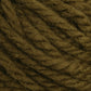 Close-up image of thick, loosely twisted yarn in an olive green color. The texture appears soft and somewhat fuzzy, with individual fibers visible. Hand-dyed by skilled weavers under the Caledonian Dye Works brand, the Halcyon Yarn Classic Rug Wool | Skein is rolled into a ball, showing multiple strands intertwined.