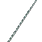 Image of the Bent Sacking Needle for Dine (Navajo) Style Weaving by Lacis. This metallic needle, with a smooth finish, has an eye at one end for threading and features a slightly curved, pointed tip at the other end for piercing through materials.