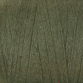 A close-up image of a tube of Maurice Brassard 8/2 Cottolin Organic Yarn in olive green. The texture of the yarn is visible, with the strands tightly wound in a consistent pattern, making it perfect for weaving on a four shaft loom.