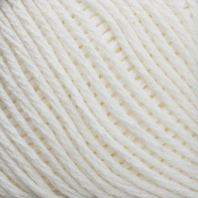 Close-up view of Brown Sheep's Cotton Fleece, showcasing its texture and the individual strands woven together. The yarn appears soft and fluffy, making it perfect for knitting or crocheting intricate patterns.