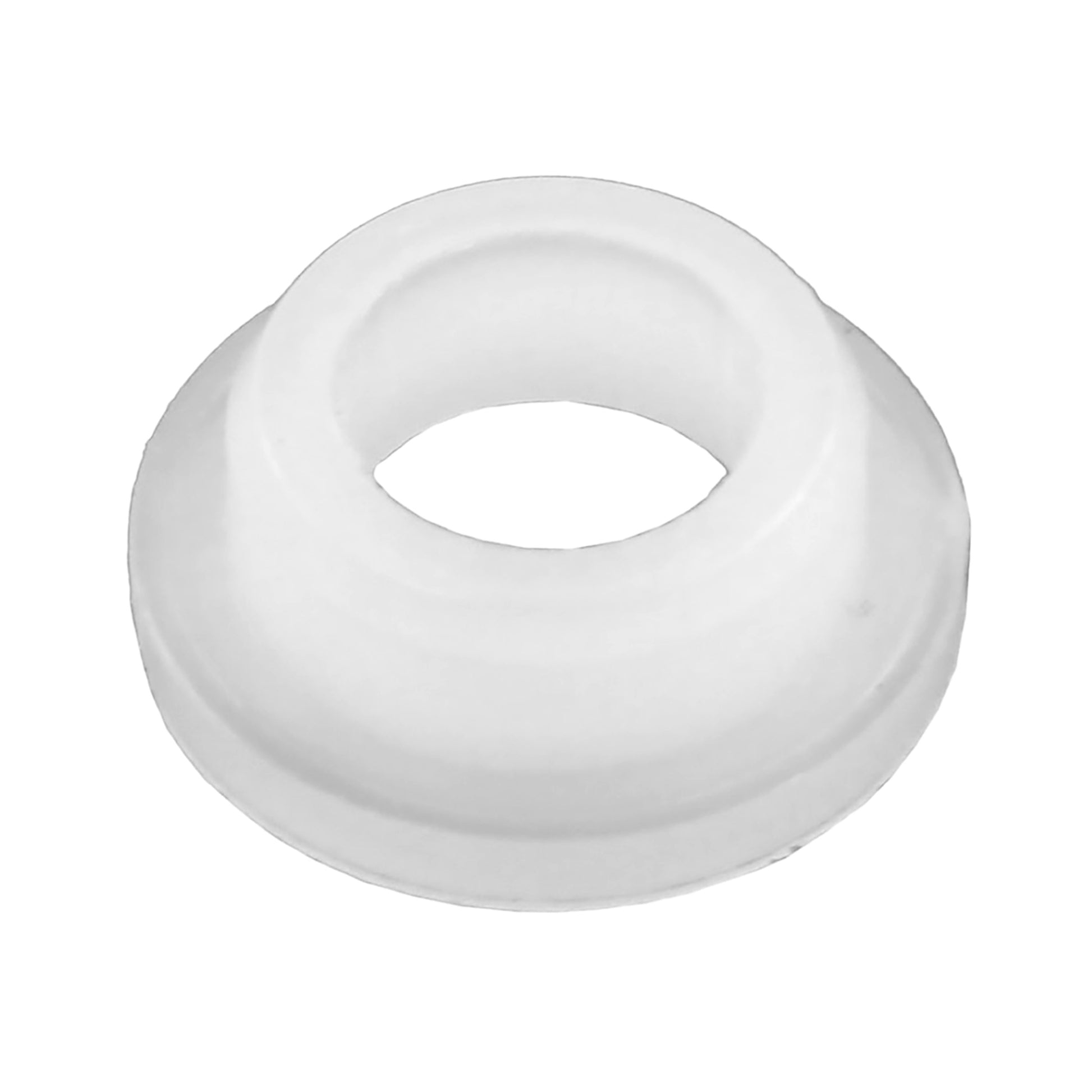 The Louët Scotch Tension Orifice by Louët Inc. is a small mechanical component, likely used for sealing or cushioning in various applications. The item is a white plastic or rubber gasket or bushing with a hollow center and a slightly flared base, viewed from above on a white background.