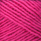 A close-up view of the vibrant, pink Lamb's Pride Worsted Yarn by Brown Sheep. The yarn strands are neatly coiled, showcasing a smooth, fibrous texture that creates a visually appealing pattern. Its bright and vivid color suggests it's perfect for lively and bold knitting or felting projects.