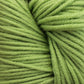 Close-up image of soft, Plymouth Select Worsted Merino Superwash yarn by Plymouth Yarn Co., with tightly wound fibers showcasing its texture and stitch definition. The yarn appears fluffy and smooth, suitable for knitting or crocheting projects. The bright green color is vibrant and uniform throughout.