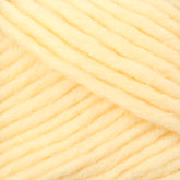 Close-up of Brown Sheep's Lamb's Pride Bulky Yarn, a thick and soft yellow yarn. The yarn is densely packed, showcasing its texture and fibers. Often used by knitters and crocheters, the strands are neatly wound and parallel to each other, highlighting the uniformity and plush quality of the material.