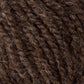 A close-up image of Bartlettyarns’ Bartletts Maine Wool - Sport in dark brown. The texture is clearly visible, highlighting the individual fibers and distinct twist of the strands. This sport-weight wool has a natural, slightly coarse appearance with subtle hints of lighter fibers interspersed throughout.