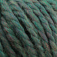 Close-up of the thick, twisted Baby Alpaca Grande by Plymouth Yarn Co., which is predominantly green with subtle purple and blue hues interwoven, giving it a multicolored appearance. The texture is ultra-soft and wool-like.