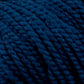 Close-up image of thick, dark blue yarn, showing its twisted strands and soft texture. Made from 100% U.S. wool, the Norumbega Aran weight yarn by Caledonian Dye Works features tightly wound fibers that create a plush and dense appearance.