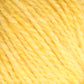 Close-up of a bright yellow, textured Bartlettyarns Maine Wool Yarn. The fibers are twisted together, revealing a detailed look at the individual strands and their fuzzy appearance. This worsted weight yarn is soft and evenly spun, creating a cheerful and vibrant yellow hue under the Bartlettyarns brand.