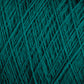 A close-up image of Jagger Brothers, Inc.'s JaggerSpun Maine Line 3/8 Yarn on a large cone, showcasing its detailed texture. The strands are intricately intertwined, creating a pattern of lines and fibers. This worsted spun yarn features rich teal shades with variations in shading due to its soft medium grade wool thickness and weave.