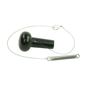 A Louët Brake kit from Louët Inc. includes a black gear shift knob attached to a silver spring and wire, resembling replacement brake components. The spring connects to the knob with looped wire ends, giving it an appearance typical of mechanical or automotive setups.