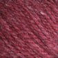 Close-up of strands of red, textured yarn. This Bartlettyarns Maine Wool Yarn, a worsted weight product by Bartlettyarns, features a blend of darker and lighter red fibers that create heathered colors. The texture is soft and slightly fuzzy, with visible intertwined threads.