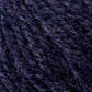 Close-up of Bartlettyarns' Bartletts Maine Wool - Sport in a rich deep blue, showcasing the intricate details of the premium fibers. The yarn exhibits a slightly fuzzy texture with lighter strands interwoven, creating a heathered effect. This image highlights the softness and complexity of the material.