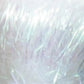 A close-up image shows an area covered in white or gray hair, with a high level of detail revealing individual strands and shimmering highlights caused by light reflection, reminiscent of the effect created by Foxglove Fiberarts Supply's Crystal Mylar Fiber on clearance.