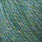 Close-up of Harrisville Designs' Peace Fleece Yarn, a wool and mohair blend, with hints of blue. The texture reveals the individual strands twisted together, with fibers slightly fuzzy, creating a soft and cozy appearance. The colors blend seamlessly, resembling shades of moss and forest green. Ideal for worsted weight knitting.