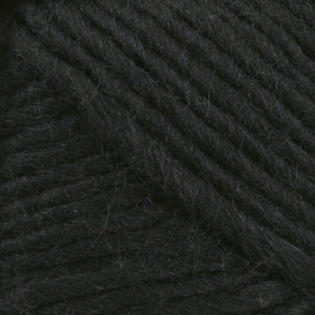 A close-up view of thick, dark gray Lamb's Pride Bulky Yarn strands tightly wound together, showcasing the texture and slight fuzziness of the fibers. The angles in the composition highlight individual strands and their interwoven pattern, reminiscent of those cherished by knitters and crocheters who favor Brown Sheep's quality.