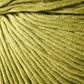 Close-up of a ball of light olive green, lightweight cotton yarn with tightly wound, smooth fibers. The Jo Sharp Soho Summer DK Cotton by Kingfisher Yarn & Fibre appears soft and is neatly looped, showcasing its texture and color. The image highlights the fine threads and overall uniformity of this summer yarn.