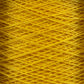 Close-up view of bright yellow 10/2 Pearl Cotton Yarn | Mini-cone by Supreme Corp. wound tightly in crisscross patterns, forming a textured surface. The intricate overlapping threads create a vibrant and uniform appearance, showcasing the versatility and colorfastness of the yarn.