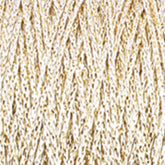 The textured surface features numerous intertwined, wavy strands reminiscent of Plymouth Yarn Co.'s Chainette Metallic Yarn in a mini-cone. Predominantly white with subtle hints of yellow interwoven, the intricate pattern resembles knitted or woven material.