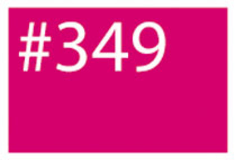 A vibrant magenta rectangle with the text "#349" in bold white letters situated towards the upper left corner, showcasing a striking example of WashFast Acid Dyes by G & K Craft.