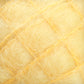 Close-up image of soft, yellow, fuzzy fibers intersecting to form a grid-like pattern. The texture appears to be luxurious Caledonian Dye Works Victorian Brushed Mohair Yarn | Mini Skein. The overall effect is a warm, cozy appearance with a slightly tangled yet organized structure reminiscent of Victorian yarns.