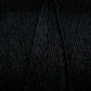 Close-up image of Maurice Brassard’s Cotton 8/8 Carpet Warp in black, showing tightly wound strands creating a dense and smooth surface. The fibers are uniformly dark with slight variations in shading due to light reflection, making it perfect for knitting and crochet projects. The image captures the fine details of the yarn's twists and strands.