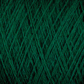 A close-up image of the JaggerSpun Maine Line 3/8 Yarn mini-cone by Jagger Brothers, Inc., showcasing the intricate and textured strands woven together. The emerald green yarn appears soft and thick, suitable for knitting or crocheting projects. This JaggerSpun yarn offers a rich and consistent color throughout, ideal for creating beautiful pieces.