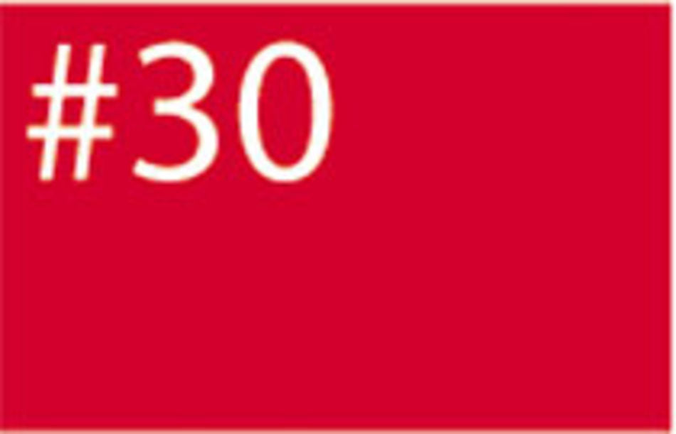 A red rectangular image with the white text "#30" in the upper left corner, reminiscent of vibrant hues achieved with Jacquard Products' Procion Dye (cellulose, silk).