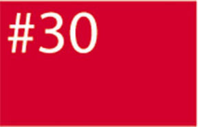 A red rectangular image with the white text "#30" in the upper left corner, reminiscent of vibrant hues achieved with Jacquard Products' Procion Dye (cellulose, silk).