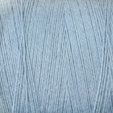 A close-up image of 8/2 Cottolin Organic Yarn | Mini-Cone from Maurice Brassard, showcasing its light blue hue, intricate texture, soft fibers, and tightly wound strands—perfect for crafting with a cotton linen blend or creating charming tea towels.