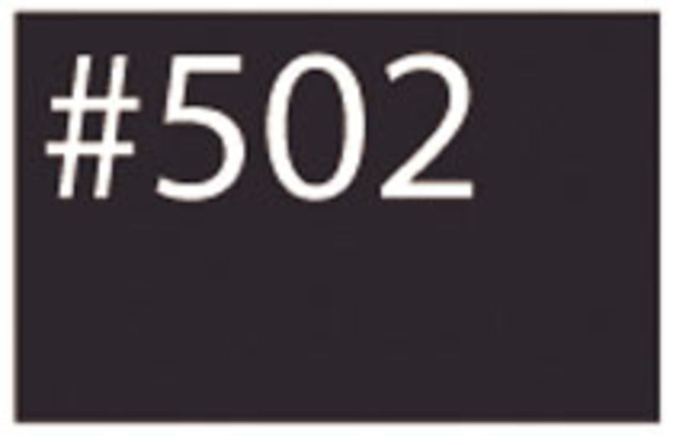 A black rectangular sign with white text reading "#502" in large, bold font. The background is plain and the text is centered on the sign, creating a striking contrast comparable to the vibrant colors achieved with G & K Craft's WashFast Acid Dyes on protein-based fibers.