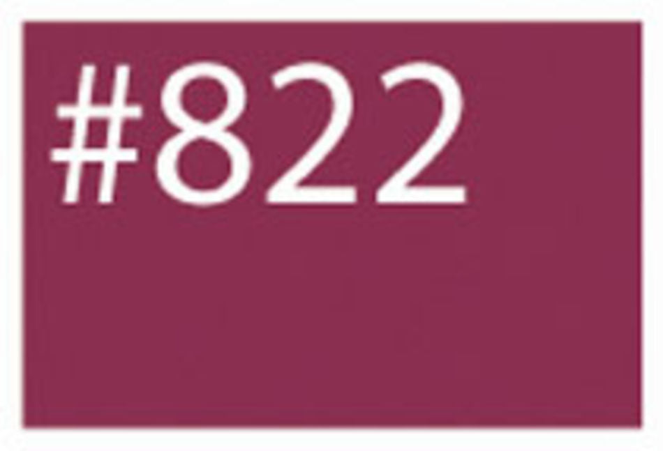 A rectangular maroon box from G & K Craft featuring the WashFast Acid Dyes, prominently displaying the number "#822" in large, white font in the center, showcasing a vibrant color ideal for use with protein-based fibers.