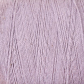 Close-up of a pale lavender yarn from our Maurice Brassard 8/2 Cottolin Organic Yarn Tube, showcasing its soft texture and delicate fibers. The fine, cotton-linen blend strands are slightly twisted, creating a subtle pattern across the surface. The color is consistent throughout, with minor variations adding depth to the overall appearance.
