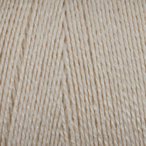 Close-up of a bundle of Maurice Brassard's 8/2 Bamboo Yarn | Tube in off-white. The fibers are tightly wound, creating parallel lines that run vertically through the image. The texture of the yarn appears soft and slightly glossy, emphasizing its environmentally friendly and naturally antibacterial properties.