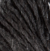 Close-up image of dark gray Jöklalopi (Bulky Lopi) yarn fibers by Berroco, Inc., showcasing the detailed texture and twists of the threads, evoking a rustic handmade charm perfect for chunky winter sweaters.