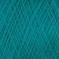 Close-up image of a tightly wound ball of teal JaggerSpun Maine Line 2/20 Yarn | Large Cone by Jagger Brothers, Inc., showing the intricate crisscross patterns of the fibers. The texture is soft and slightly fuzzy, and the vibrant teal color is consistent throughout.